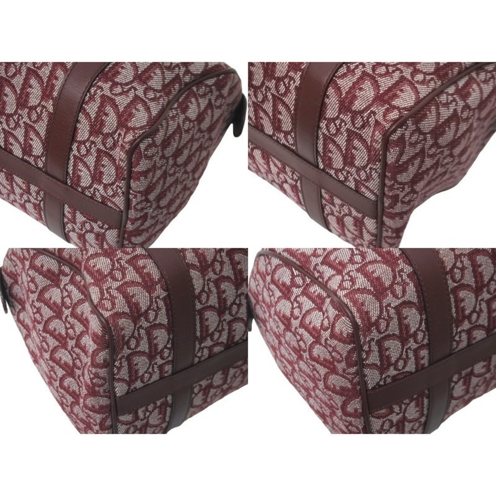 Christian Dior Trotter Handbag Canvas Leather Bordeaux - Picture 7 of 9